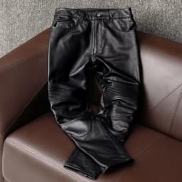 Mauroicardi Spring Autumn Cool Black Pu Leather Moto & Biker Pants Men Luxury Designer European Style Clothes Streetwear 2025
