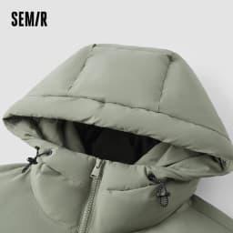 Semir Grey Duck Down Jacket Warm Windproof Men 2026 Winter Short Style Loose Fit Daily Wear Cold Weather Outerwear Coat