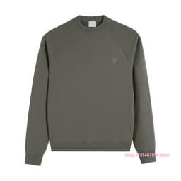 2026 Men Crew Neck Sweatshirt Solid Long Sleeve Pullover Casual Loose Fit Basic Sweatshirt Autumn Winter Male Daily Sport Tops