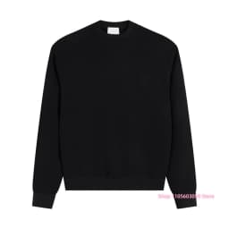 2026 Men Crew Neck Sweatshirt Solid Long Sleeve Pullover Casual Loose Fit Basic Sweatshirt Autumn Winter Male Daily Sport Tops