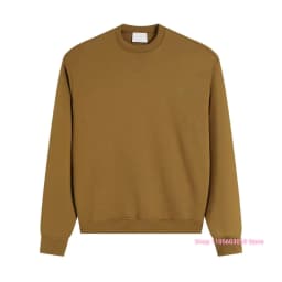 2026 Men Crew Neck Sweatshirt Solid Long Sleeve Pullover Casual Loose Fit Basic Sweatshirt Autumn Winter Male Daily Sport Tops