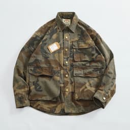 Casual cargo shirt camouflage coat fall new men's coat large pocket function stylish outdoor jacket