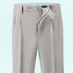 High Waist Double Pleated Men's Linen Suit Pants Loose Straight Dress Trousers for Summer Wedding Formal Sizes 40 42 44