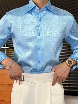 Lapel Collar Long Sleeve Retro Leopard Print Shirt British Versatile Casual Shirt Man Camisa Social Masculina Streetwear Shirts