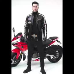 Men's Motorcycle Racing Suit PU Leather Label Color Jacket