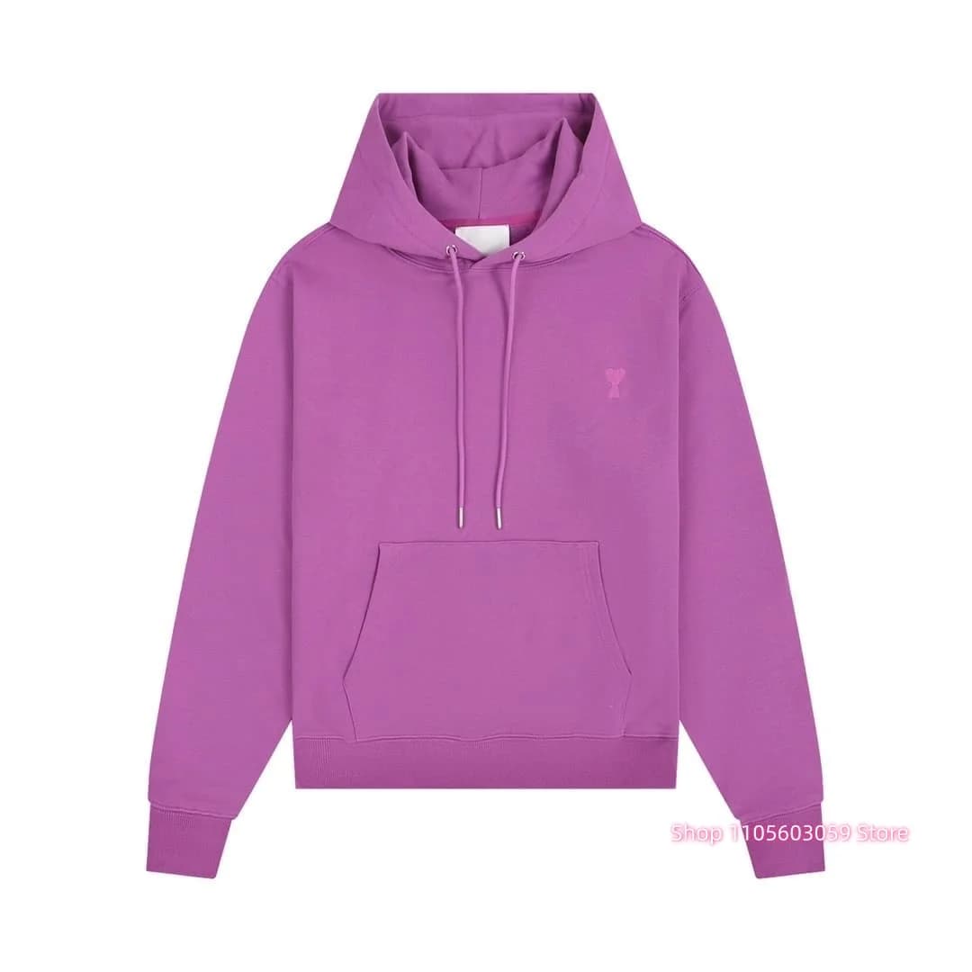 2026 Unisex Solid Hooded Sweatshirt Oversized Long Sleeve Pullover Casual Loose Hoodies Street Fashion Daily Wear Tops For Men Women