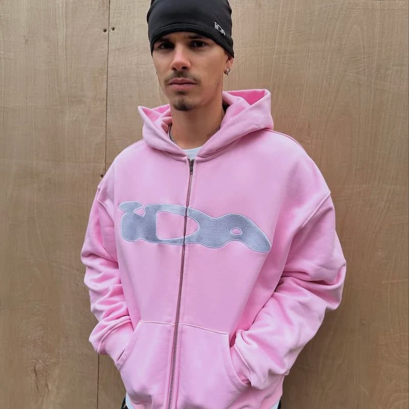 Black Pink Ida Sply Zipper Hoodie Chest Towel Embroidery Patch Sweatshirts Men Women High Quality Casual Loose Pullovers Clothes