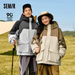Semir Down Jacket Men 2026 New Winter Couple Windproof Wear-Resistant and Warm Outdoor Contrasting Colors Outerwear