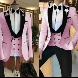 Slim Fit White Men Suits 3 Piece Groom Tuxedos for Wedding Groomsmen Italian Style Suit Jacket with Double Breasted Vest Pants