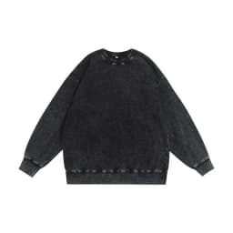 DIY Custom LOGO Cotton Washed Hoodie Zipper Sweatshirt Pants Tracksuit Men Women Retro Loose Distressed HipHop Oversized Big