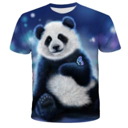 Cartoon Men's T-Shirt 3D Sunglasses Panda T Shirt For Men Funny Comfortable Neck Men's Clothing Large Size Tops Moda Tee
