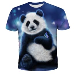Cartoon Men's T-Shirt 3D Sunglasses Panda T Shirt For Men Funny Comfortable Neck Men's Clothing Large Size Tops Moda Tee