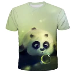 Cartoon Men's T-Shirt 3D Sunglasses Panda T Shirt For Men Funny Comfortable Neck Men's Clothing Large Size Tops Moda Tee