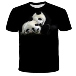 Cartoon Men's T-Shirt 3D Sunglasses Panda T Shirt For Men Funny Comfortable Neck Men's Clothing Large Size Tops Moda Tee