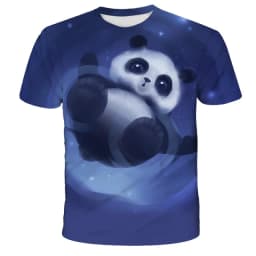 Cartoon Men's T-Shirt 3D Sunglasses Panda T Shirt For Men Funny Comfortable Neck Men's Clothing Large Size Tops Moda Tee