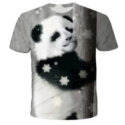 Cartoon Men's T-Shirt 3D Sunglasses Panda T Shirt For Men Funny Comfortable Neck Men's Clothing Large Size Tops Moda Tee