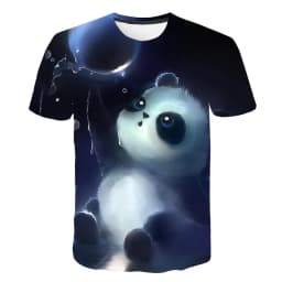 Cartoon Men's T-Shirt 3D Sunglasses Panda T Shirt For Men Funny Comfortable Neck Men's Clothing Large Size Tops Moda Tee