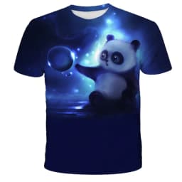 Cartoon Men's T-Shirt 3D Sunglasses Panda T Shirt For Men Funny Comfortable Neck Men's Clothing Large Size Tops Moda Tee