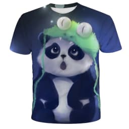 Cartoon Men's T-Shirt 3D Sunglasses Panda T Shirt For Men Funny Comfortable Neck Men's Clothing Large Size Tops Moda Tee