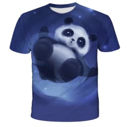 Cartoon Men's T-Shirt 3D Sunglasses Panda T Shirt For Men Funny Comfortable Neck Men's Clothing Large Size Tops Moda Tee