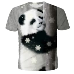 Cartoon Men's T-Shirt 3D Sunglasses Panda T Shirt For Men Funny Comfortable Neck Men's Clothing Large Size Tops Moda Tee