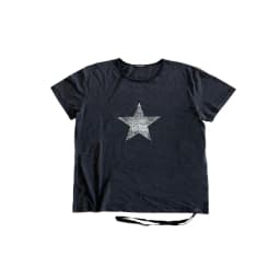 Ann 26ss pentagram printed streamer washed old loose retro short-sleeved T-shirt
