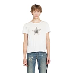 Ann 26ss pentagram printed streamer washed old loose retro short-sleeved T-shirt