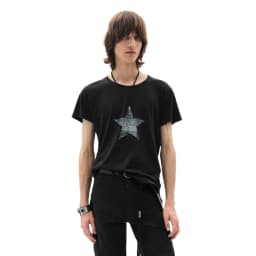 Ann 26ss pentagram printed streamer washed old loose retro short-sleeved T-shirt