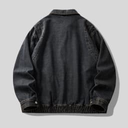 High street vintage, faded and washed workwear denim jacket for men's autumn loose jacket
