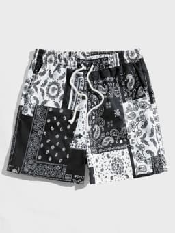 Trend Bandana Graphic Beach Short for Men Summer Fashion 3D Printed Swim Trunks Loose Casual Streetwear Hawaiian Short Pants