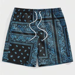 Trend Bandana Graphic Beach Short for Men Summer Fashion 3D Printed Swim Trunks Loose Casual Streetwear Hawaiian Short Pants