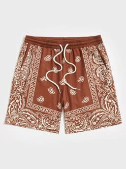 Trend Bandana Graphic Beach Short for Men Summer Fashion 3D Printed Swim Trunks Loose Casual Streetwear Hawaiian Short Pants