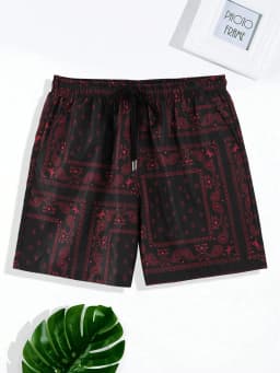 Trend Bandana Graphic Beach Short for Men Summer Fashion 3D Printed Swim Trunks Loose Casual Streetwear Hawaiian Short Pants