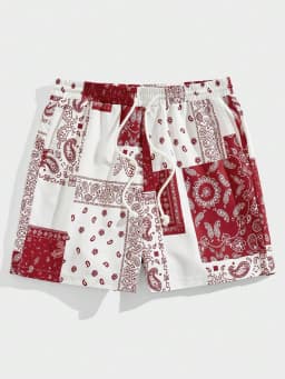 Trend Bandana Graphic Beach Short for Men Summer Fashion 3D Printed Swim Trunks Loose Casual Streetwear Hawaiian Short Pants