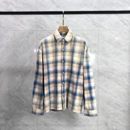 Starry Sky Hot Diamond Logo Checkered Long-sleeved Shirts High Street Casual Men's Women's Shirt Streetwear