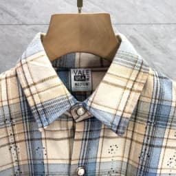 Starry Sky Hot Diamond Logo Checkered Long-sleeved Shirts High Street Casual Men's Women's Shirt Streetwear