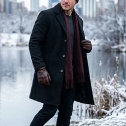 New Winter Men's Long Blended Coat with Single-Button Closure Business-Casual Jacket Men Street-Ready Suit-Style Outerwear