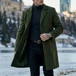 New Winter Men's Long Blended Coat with Single-Button Closure Business-Casual Jacket Men Street-Ready Suit-Style Outerwear