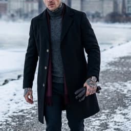 New Winter Men's Long Blended Coat with Single-Button Closure Business-Casual Jacket Men Street-Ready Suit-Style Outerwear