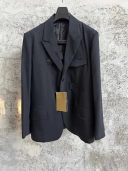 TOP-YAMAMOTO lace-up jacket, military fine-spun pure wool, neat British suit