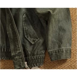 Personalized stand-up collar snap-collar work jacket men's old washing classic versatile jacket top