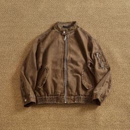 Personalized stand-up collar snap-collar work jacket men's old washing classic versatile jacket top