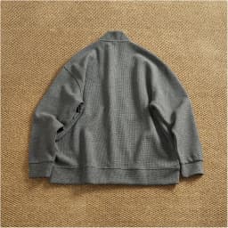 Retro cardigan jacket men's tops heavyweight thick textured V-neck knitted collarless sweatshirt