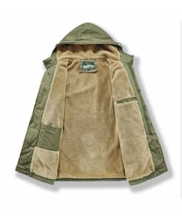 New American Retro M51 Mid-Length Windbreaker Parka with Hood Coat - Amish Cotton Long Coat for Men Fall/Winter