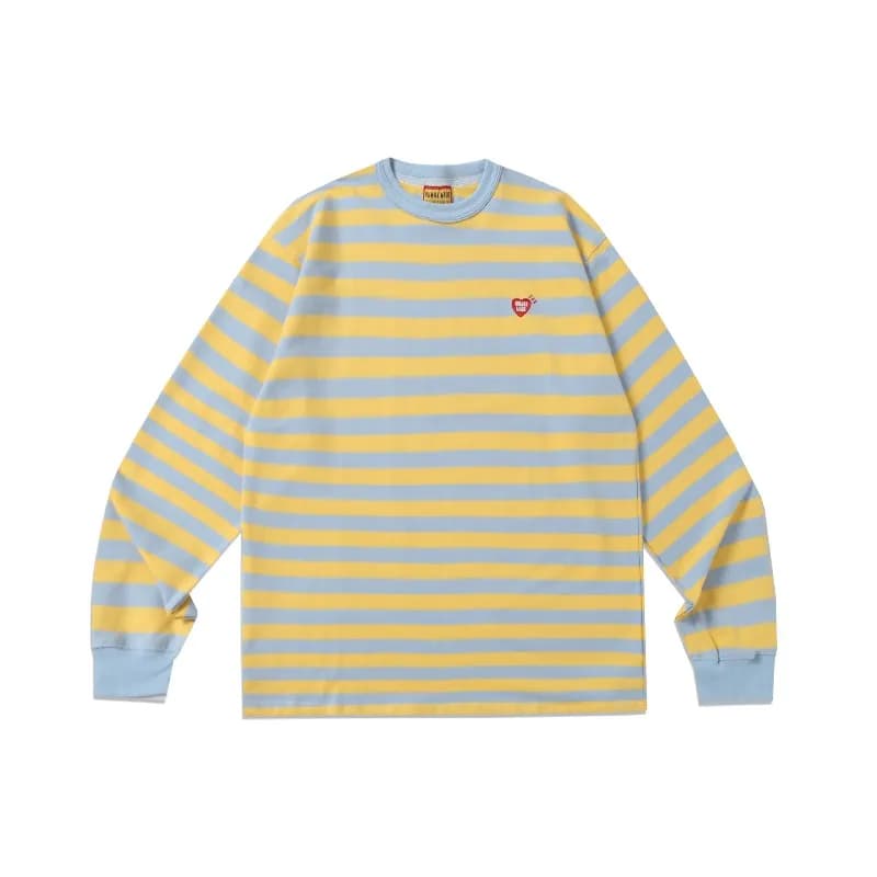 Human Made New Stripe L/S T-Shirt Cityboy Style Heavy Cotton Top Streetwear