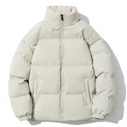 Unisex Stand Collar Puffer Jacket Solid Color Casual Warm Short Winter Coat For Men Women