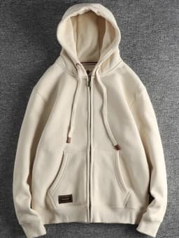 Autumn Winter American Retro Heavyweight Long Sleeved Hooded Hoodies Men's Simple Thickened Velvet Casual Cardigan Sweatshirts