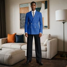 Men 2 Pieces Relaxed Slim Suit Double Breasted Round Buttons Prom Wedding Groom for Manor Garden Party Homecoming Formal Wear