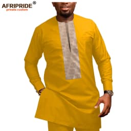 2026 African Men Clothing Casual Tracksuit Dashiki Shirt Blouse+Ankara Pants 2 Piece Set Plus Size Tracksuit AFRIPRIDE A1916026
