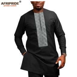 2026 African Men Clothing Casual Tracksuit Dashiki Shirt Blouse+Ankara Pants 2 Piece Set Plus Size Tracksuit AFRIPRIDE A1916026